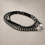 Pulsera Mostacillas Miyuki Negro/Plata